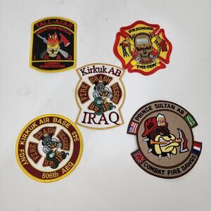Lot 5 Fire Department Patches Iraq FOB Shindand Tall-Afar Prince Sultan Kirkuk